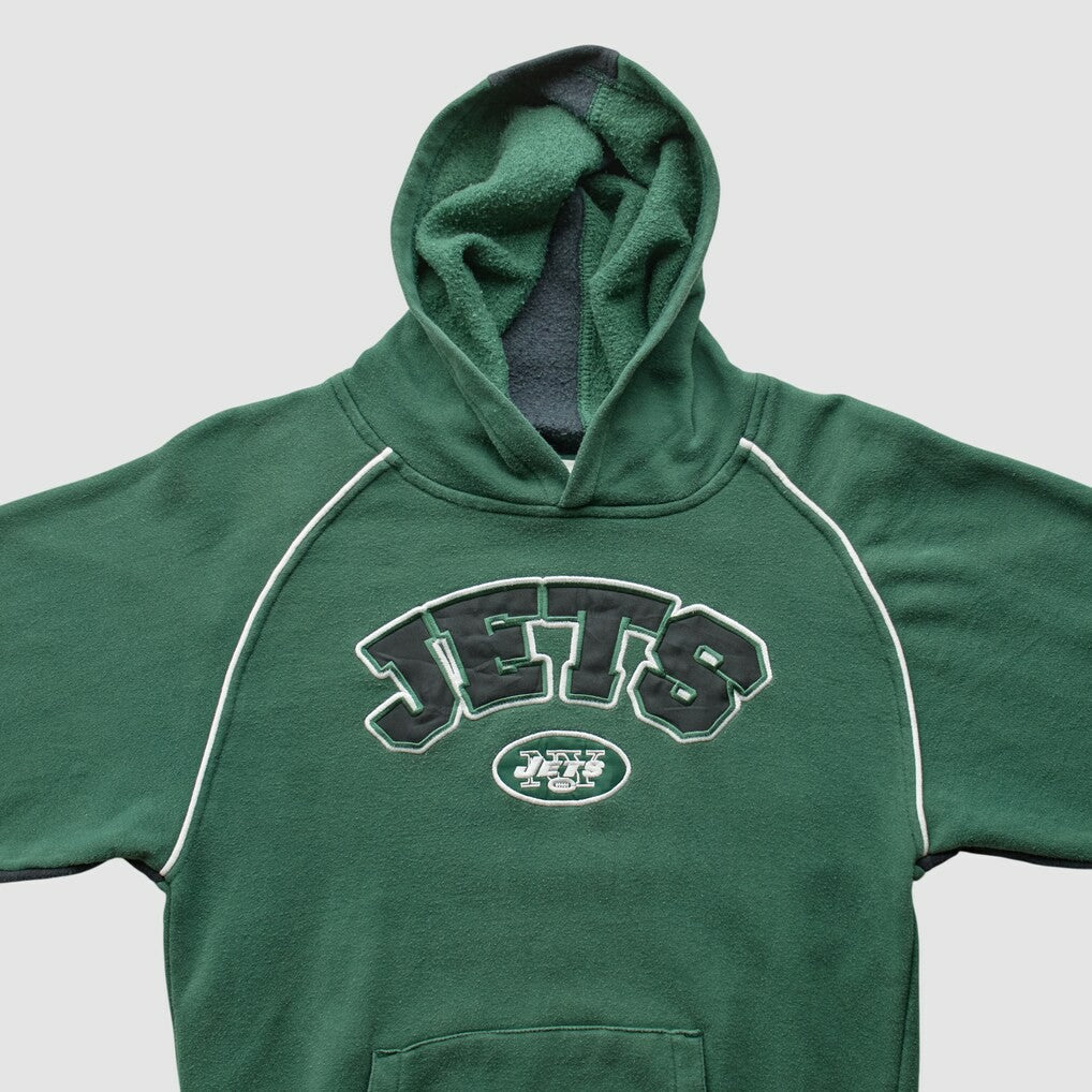 Fanatics New York Jets NFL 2000s Hooded Pullover Sweatshirt Green Vintage