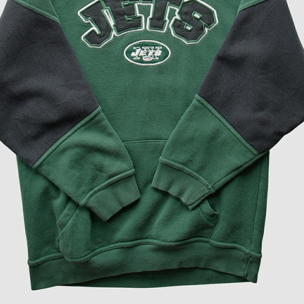 Fanatics New York Jets NFL 2000s Hooded Pullover Sweatshirt Green Vintage