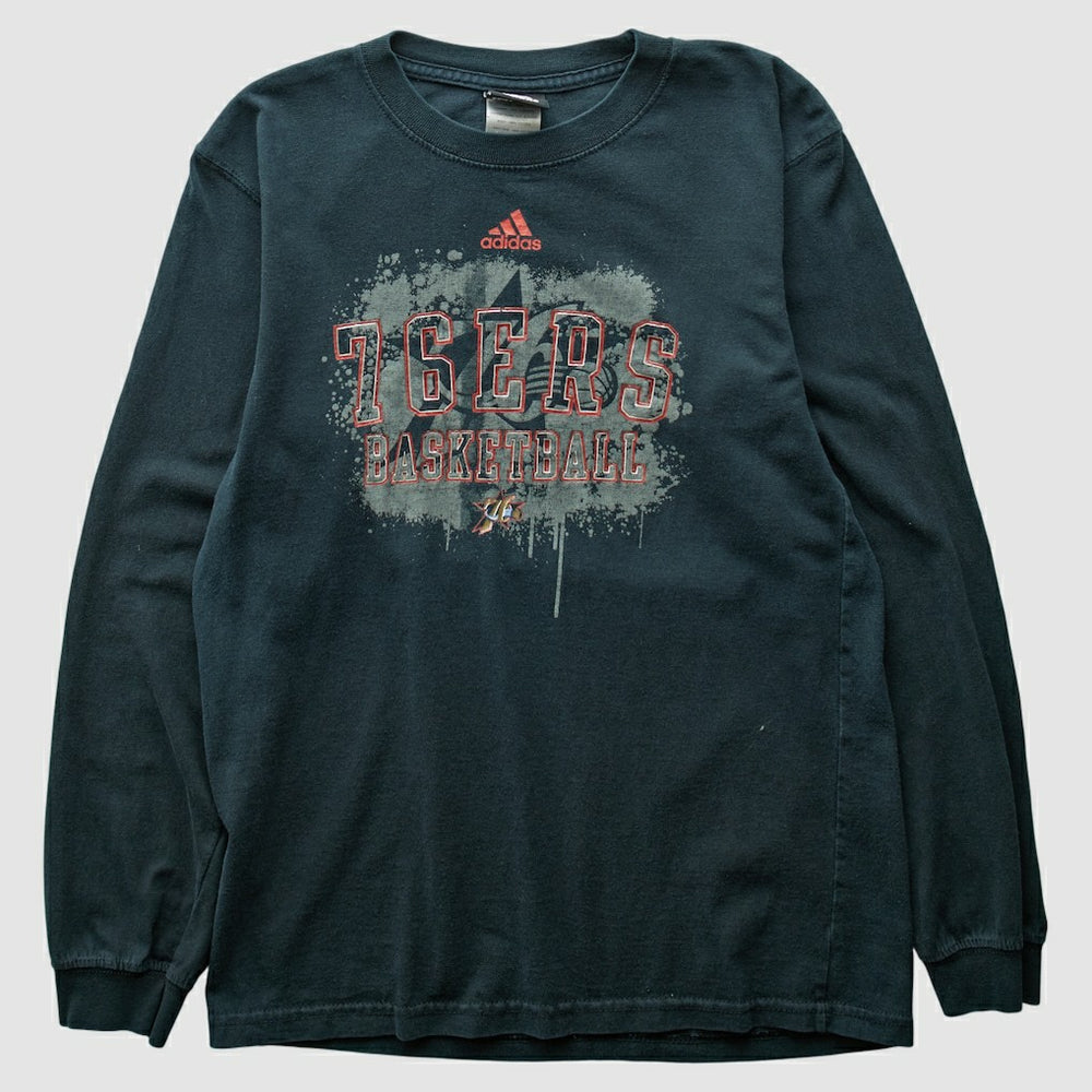 Philadelphia 76ers 2000s Long Sleeve T-shirt Black Vintage | Adidas discount