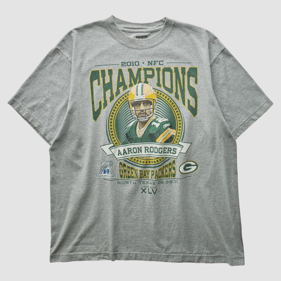 Fanatics Green Bay Packers Reebok 2010 T-shirt Heather Gray Vintage