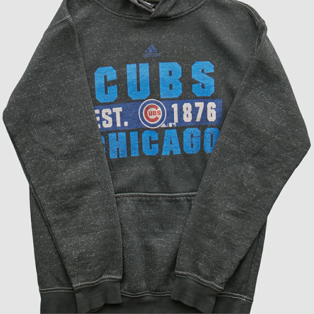 Chicago Cubs Adidas 2010s Hooded Pullover Sweatshirt - Dark Heather Gray - XXVintage - Fanatics Sale
