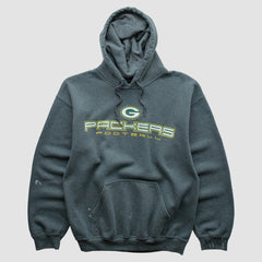Fanatics Green Bay Packers 2000s Hooded Pullover Sweatshirt Dark Heather Gray Vintage