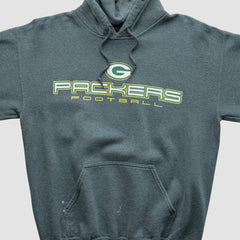 Fanatics Green Bay Packers 2000s Hooded Pullover Sweatshirt Dark Heather Gray Vintage