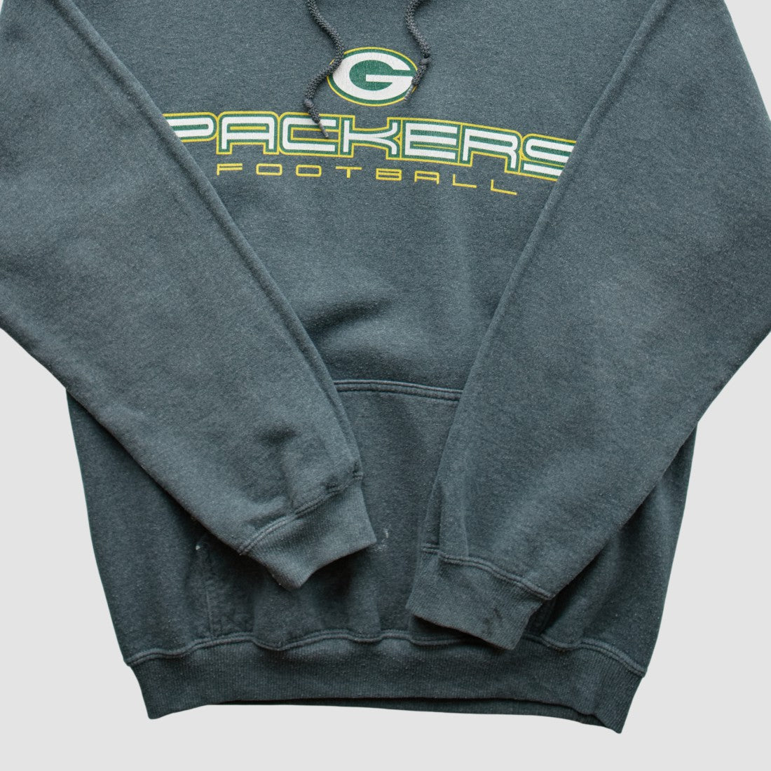 Fanatics Green Bay Packers 2000s Hooded Pullover Sweatshirt Dark Heather Gray Vintage