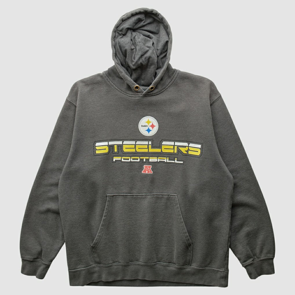 Fanatics Pittsburgh Steelers NFL 2010s Hooded Pullover Sweatshirt Gray Vintage