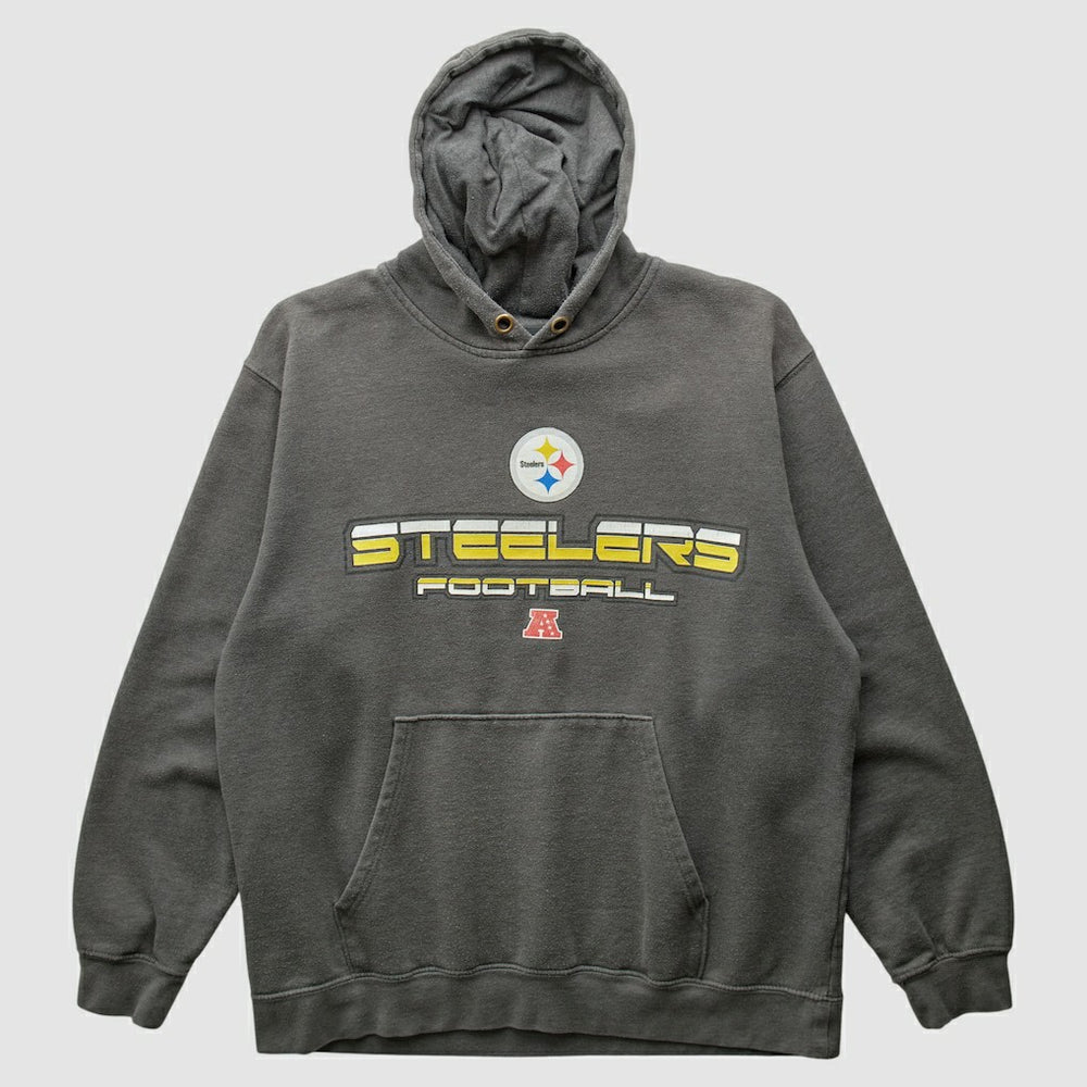 Fanatics Pittsburgh Steelers NFL 2010s Hooded Pullover Sweatshirt Gray Vintage