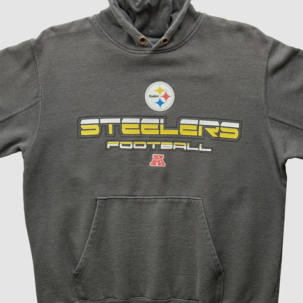 Fanatics Pittsburgh Steelers NFL 2010s Hooded Pullover Sweatshirt Gray Vintage