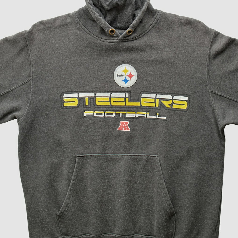 Fanatics Pittsburgh Steelers NFL 2010s Hooded Pullover Sweatshirt Gray Vintage