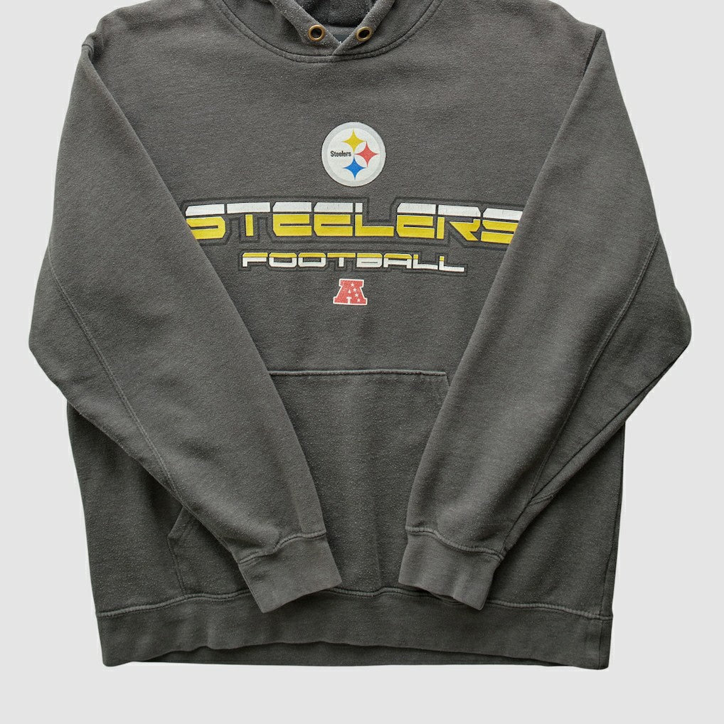 Fanatics Pittsburgh Steelers NFL 2010s Hooded Pullover Sweatshirt Gray Vintage