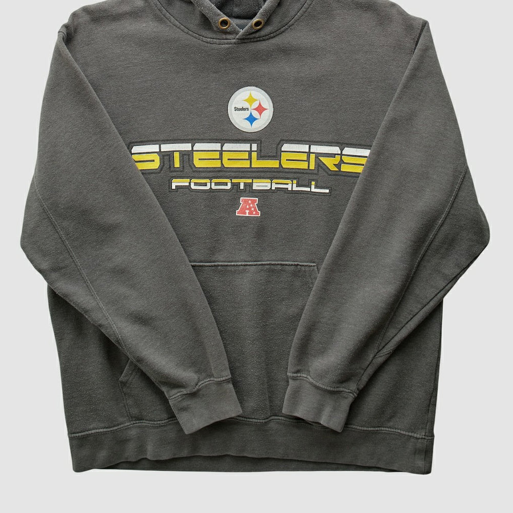 Fanatics Pittsburgh Steelers NFL 2010s Hooded Pullover Sweatshirt Gray Vintage