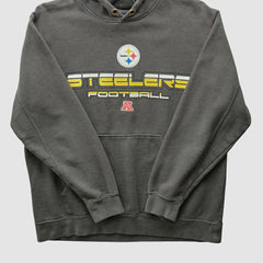 Fanatics Pittsburgh Steelers NFL 2010s Hooded Pullover Sweatshirt Gray Vintage
