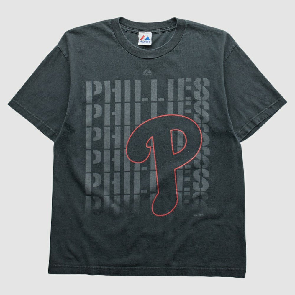 Philadelphia Phillies Majestic 2010s T-shirt - Black - Vintage - Fanatics Lifestyle