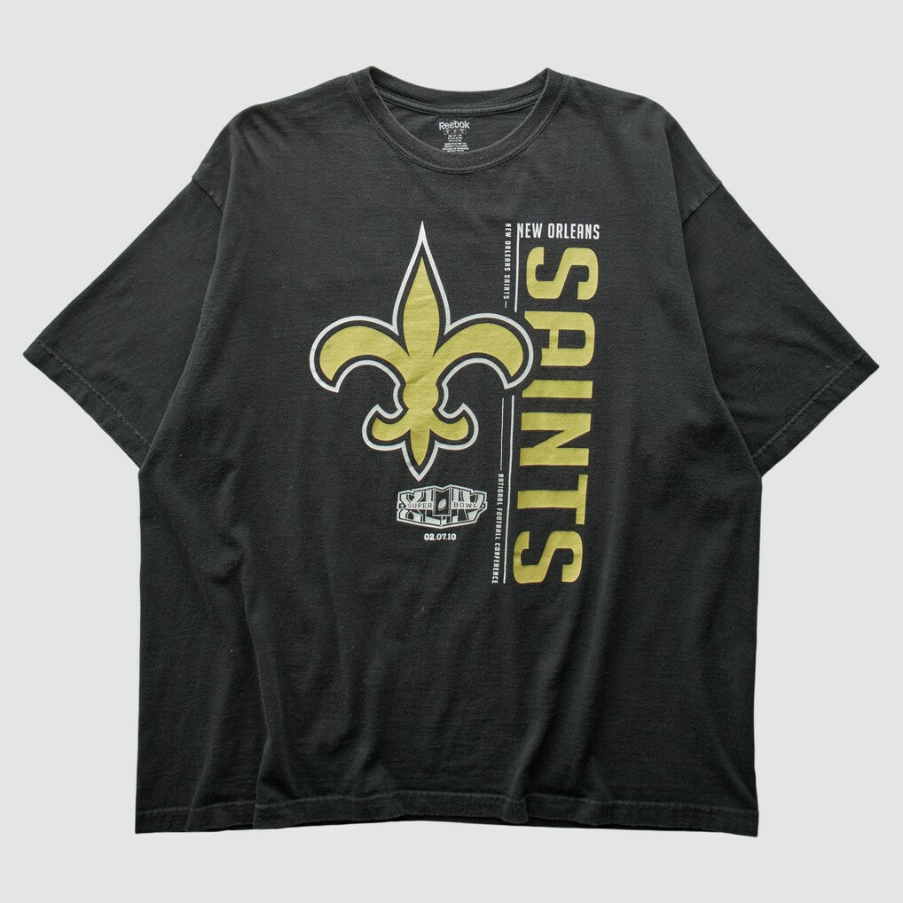Fanatics New Orleans Saints Reebok 2010 T-shirt Black Vintage