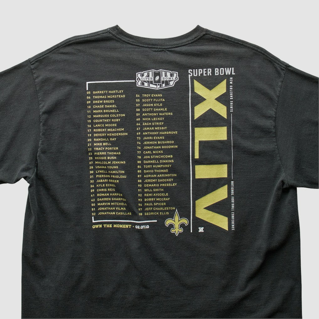 Fanatics New Orleans Saints Reebok 2010 T-shirt Black Vintage
