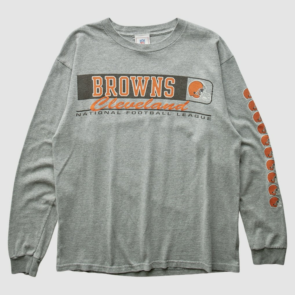 Fanatics Cleveland Browns NFL 2000s Long Sleeve T-shirt Heather Gray Vintage