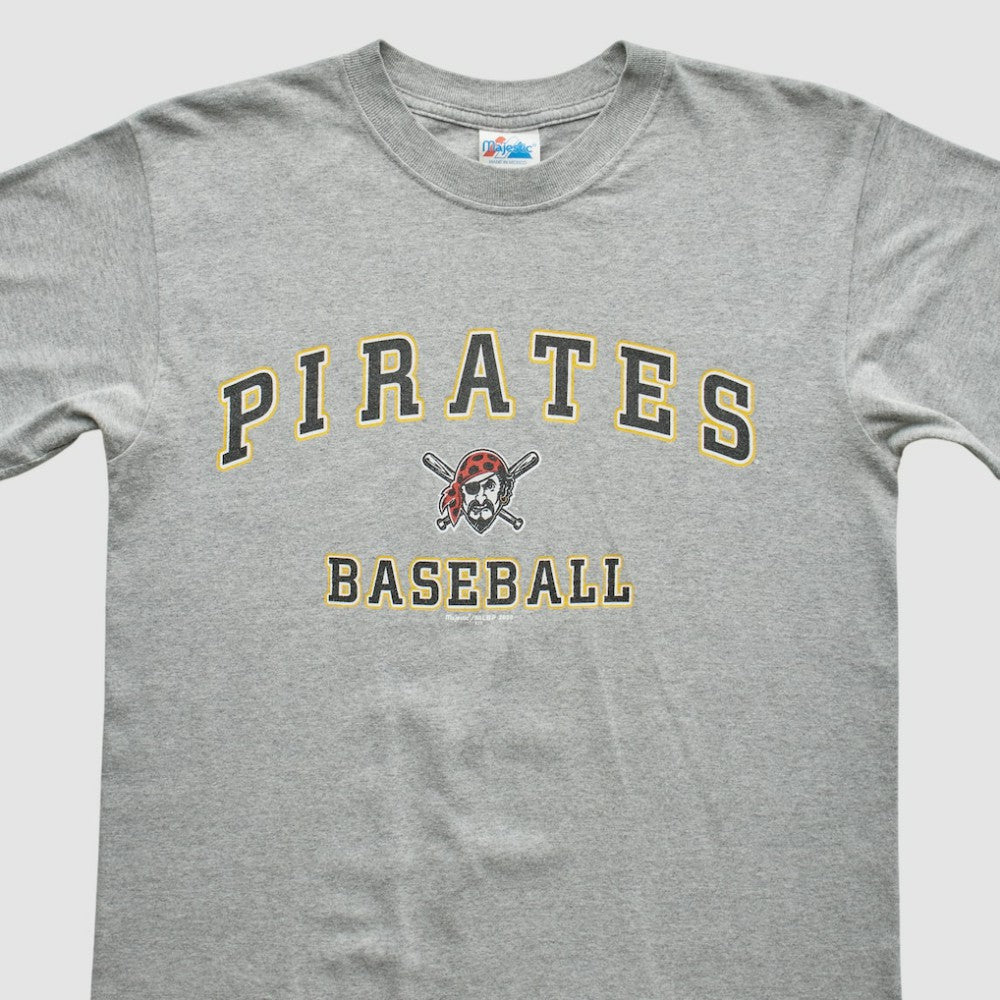 Pittsburgh Pirates Majestic 2000 T-shirt - Heather Gray - Vintage - Fanatics Online