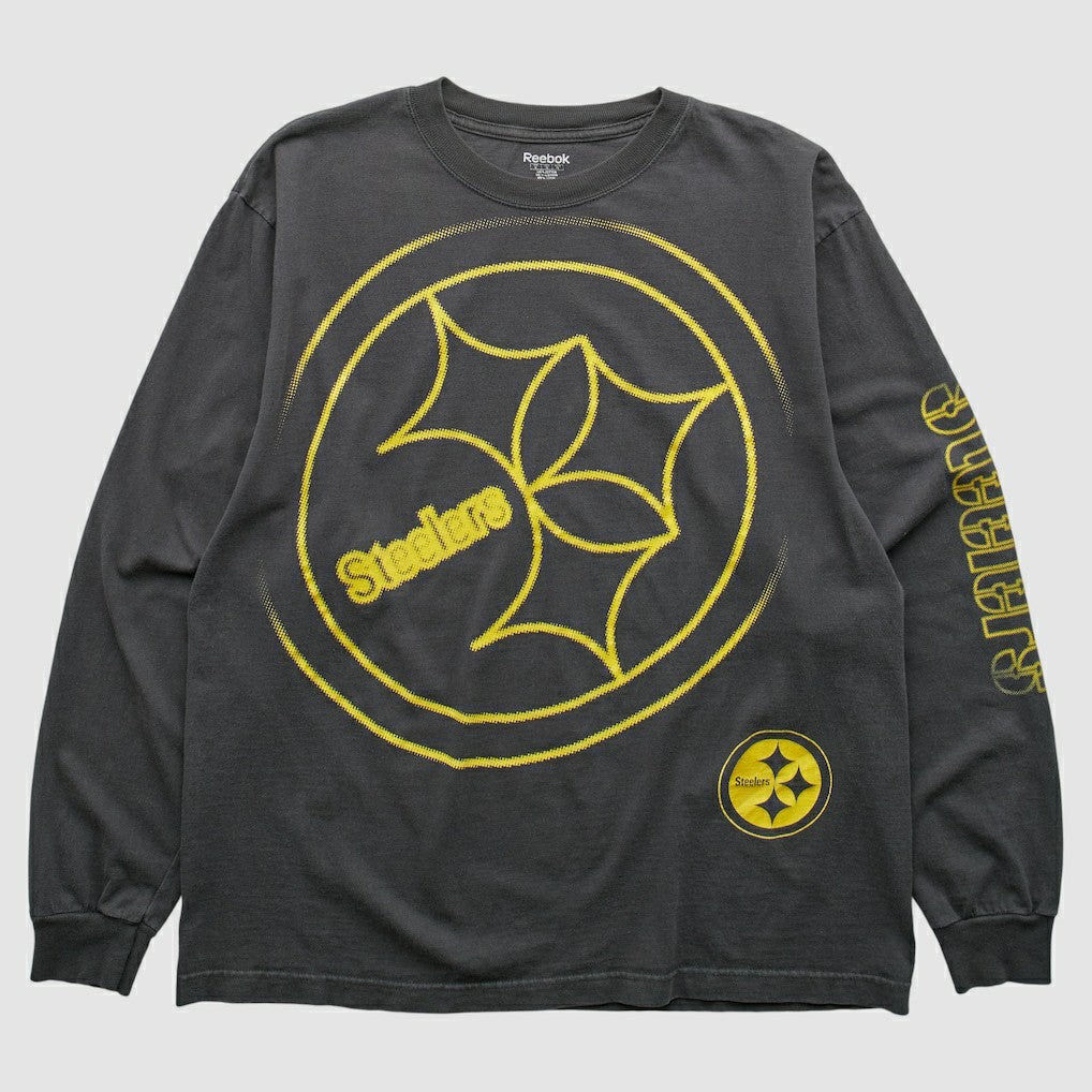 Fanatics Pittsburgh Steelers Reebok 2000s Long Sleeve T-shirt Charcoal Vintage