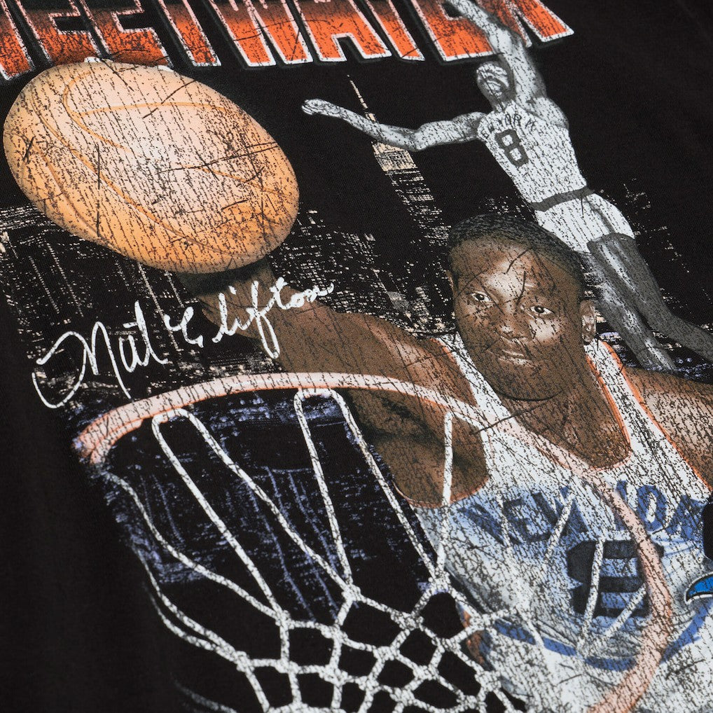 Nathaniel Clifton New York Knicks 75th Anniversary Pioneers Player T-Shirt Black | Mitchell & Ness for sale