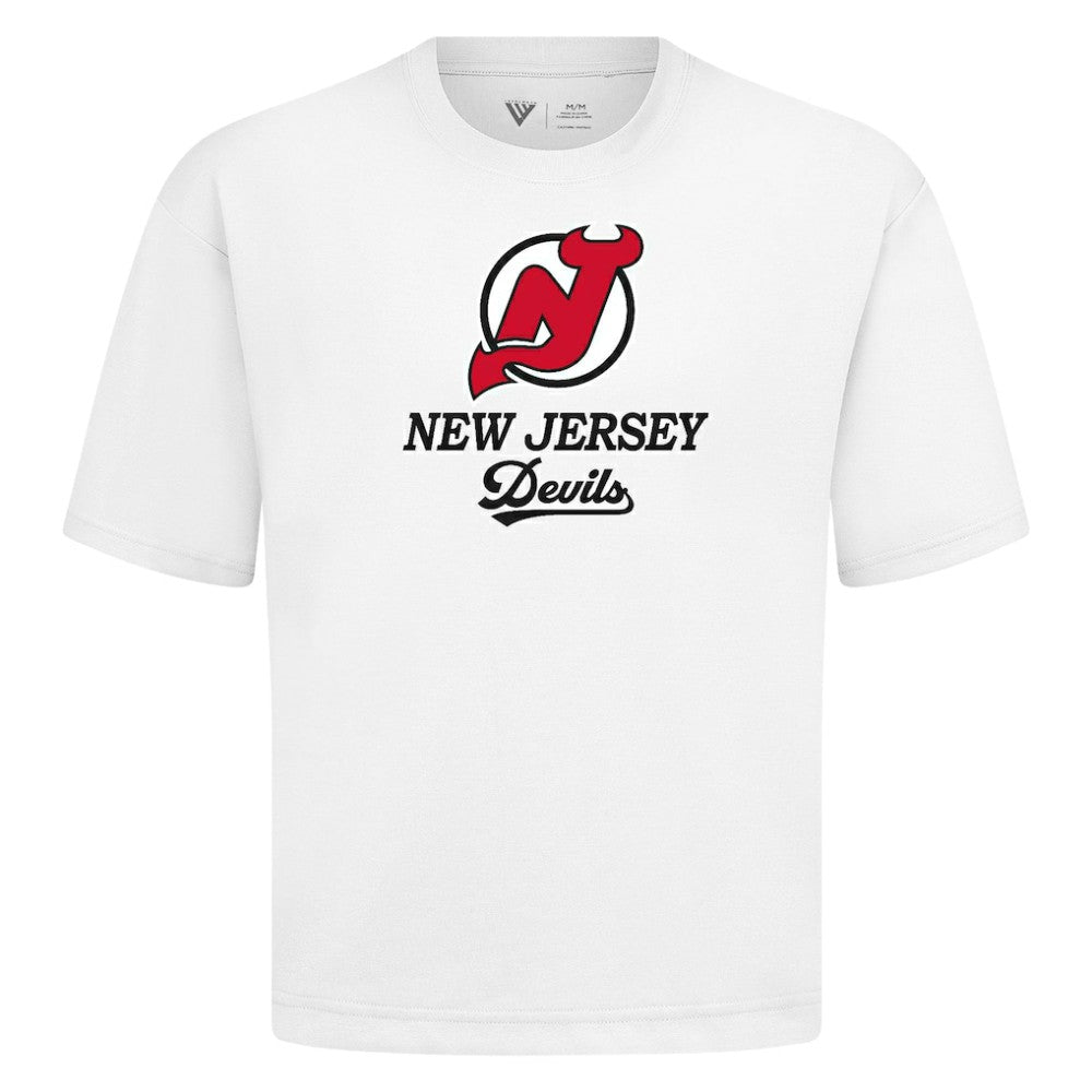 New Jersey Devils Levelwear Team Surge Luxe Signature Knit T-Shirt - White - NHL 203613900