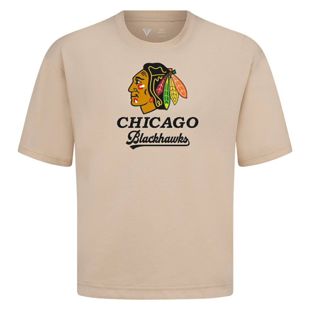 Chicago Blackhawks Levelwear Team Surge Luxe Signature Knit T-Shirt - Khaki - NHL 203613906