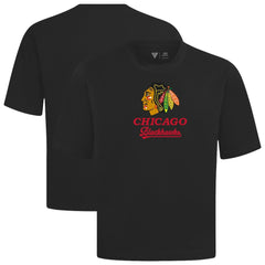 Chicago Blackhawks Levelwear Team Surge Luxe Signature Knit T-Shirt - Black - NHL 203613908
