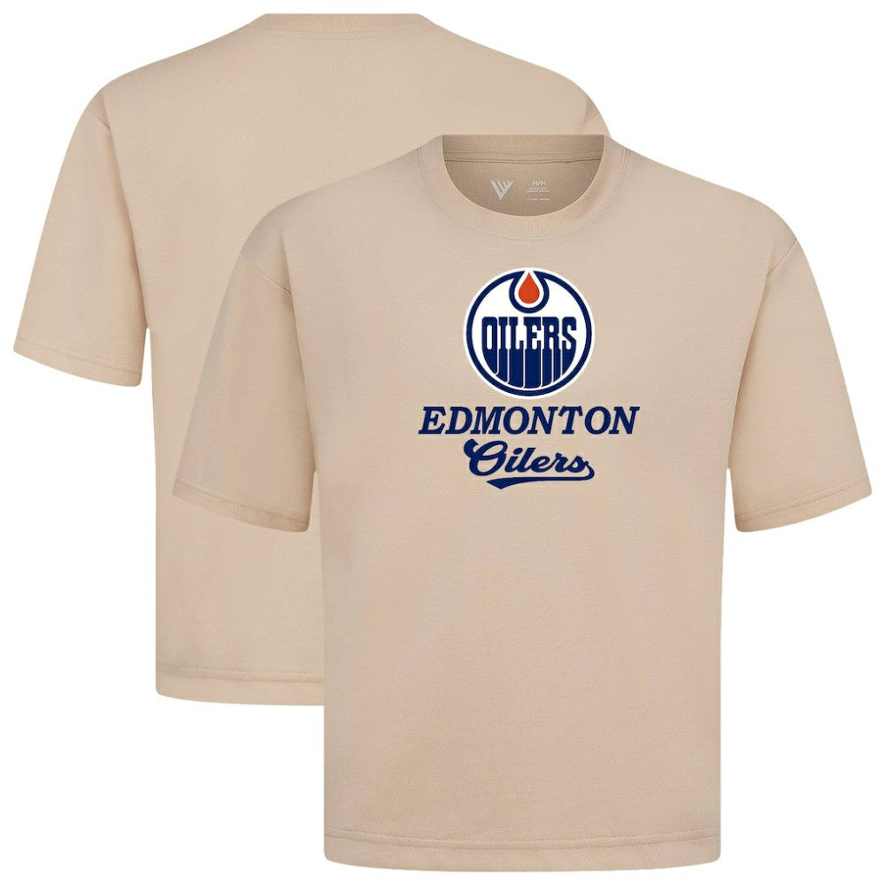 Edmonton Oilers Levelwear Team Surge Luxe Signature Knit T-Shirt - Khaki - NHL 203613927