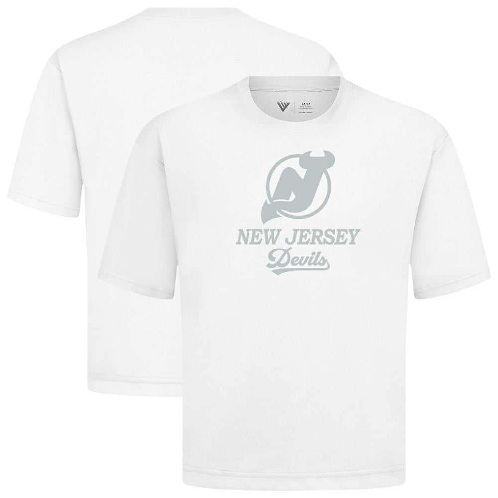New Jersey Devils Levelwear Shadow Surge Luxe Signature Knit T-Shirt - White - NHL 203614008