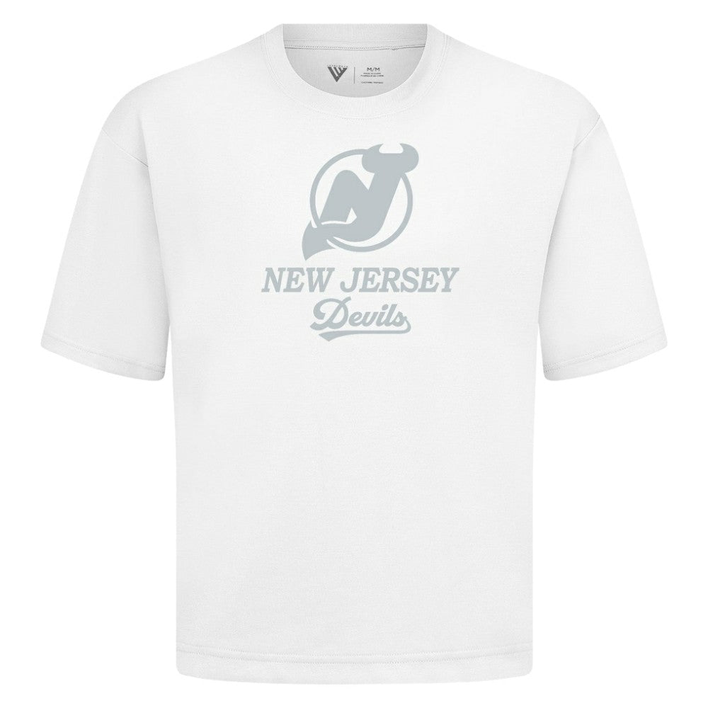 New Jersey Devils Levelwear Shadow Surge Luxe Signature Knit T-Shirt - White - NHL 203614008