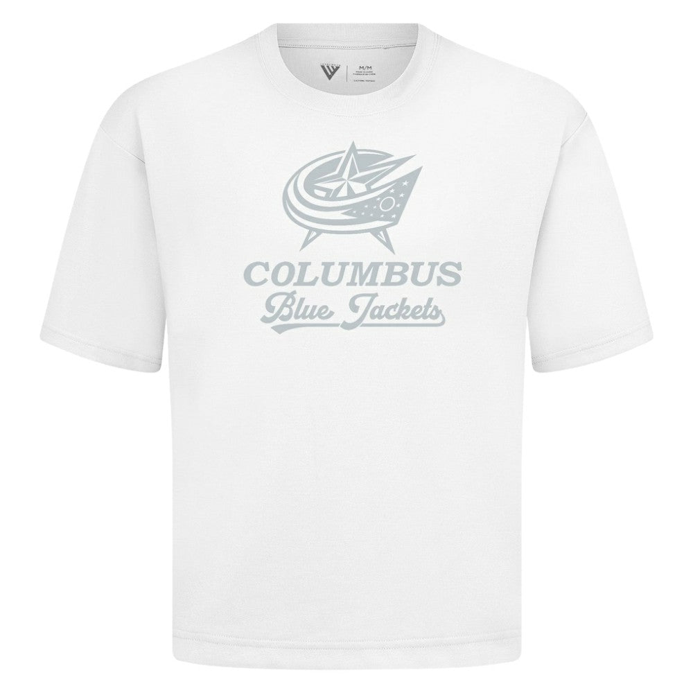 Columbus Blue Jackets Levelwear Shadow Surge Luxe Signature Knit T-Shirt - White - NHL 203614037