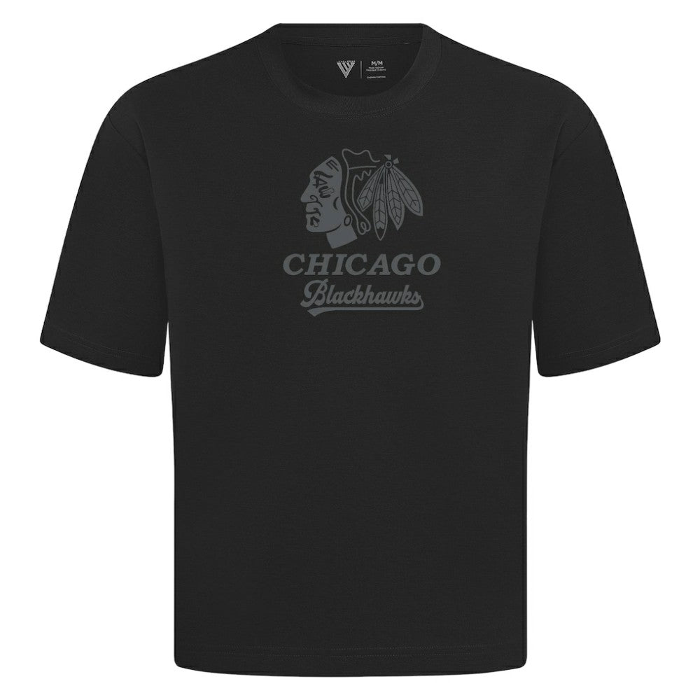 Chicago Blackhawks Levelwear Shadow Surge Luxe Signature Knit T-Shirt - Black - NHL 203614038