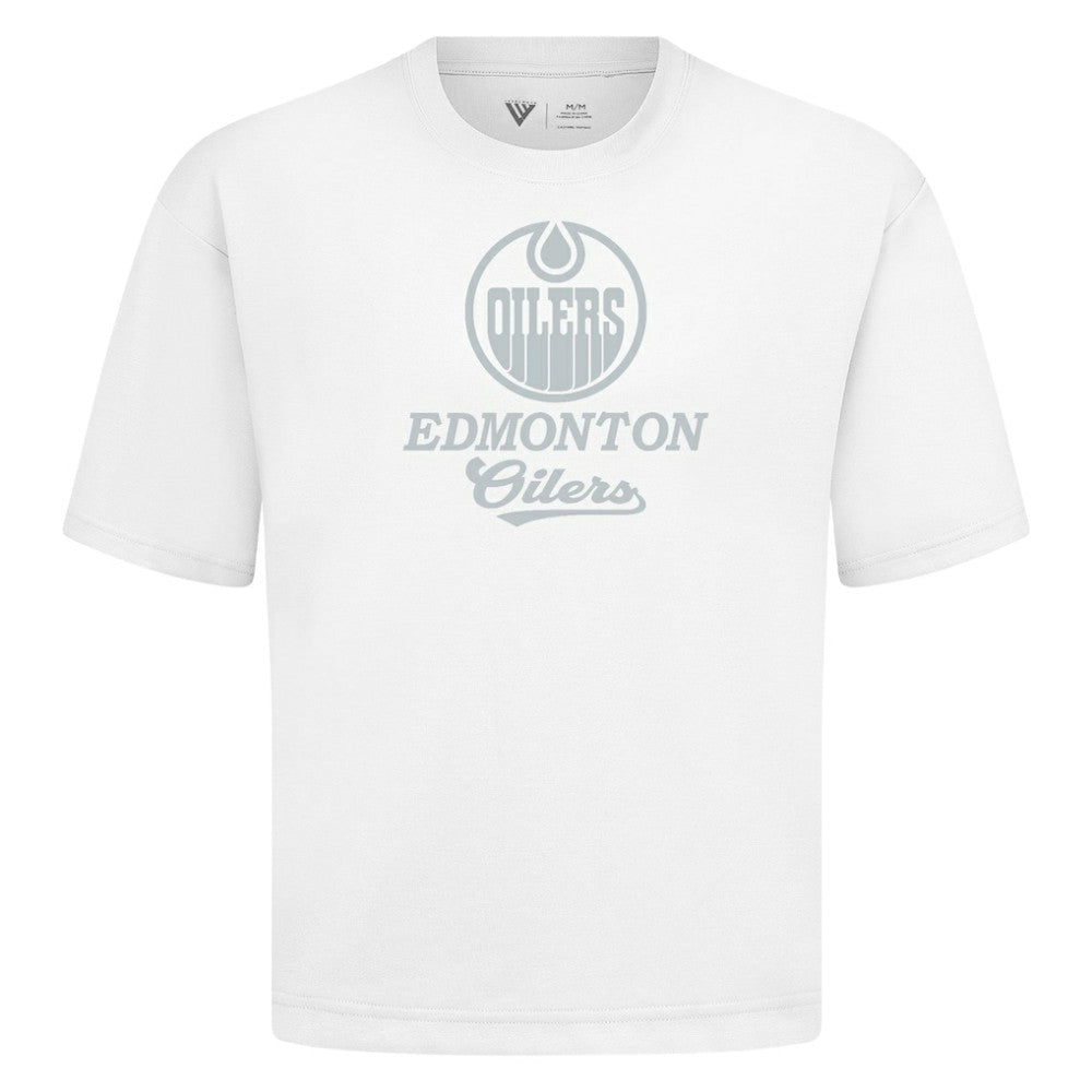 Edmonton Oilers Levelwear Shadow Surge Luxe Signature Knit T-Shirt - White - NHL 203614039