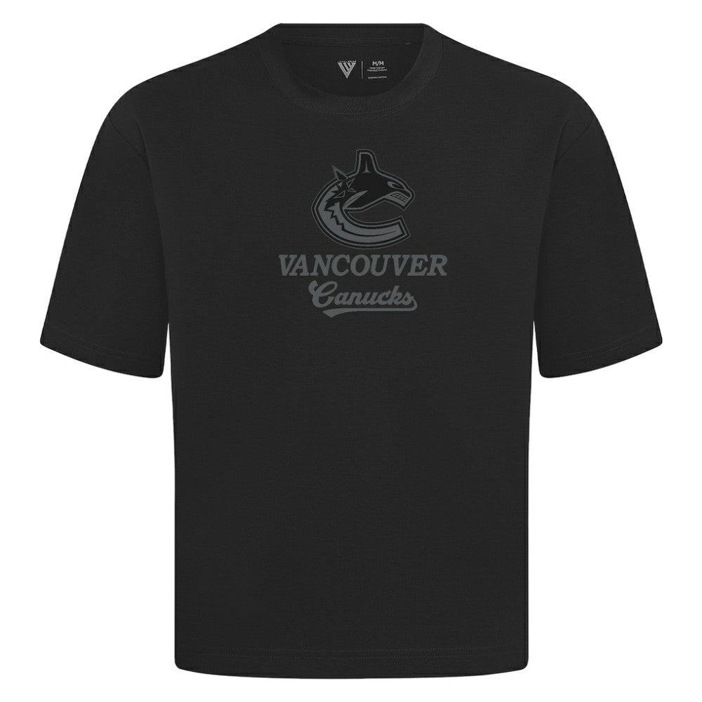 Vancouver Canucks Levelwear Shadow Surge Luxe Signature Knit T-Shirt - Black - NHL 203614041