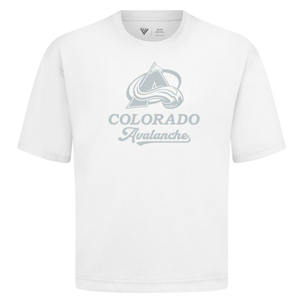 Colorado Avalanche Levelwear Shadow Surge Luxe Signature Knit T-Shirt - White - NHL 203614053