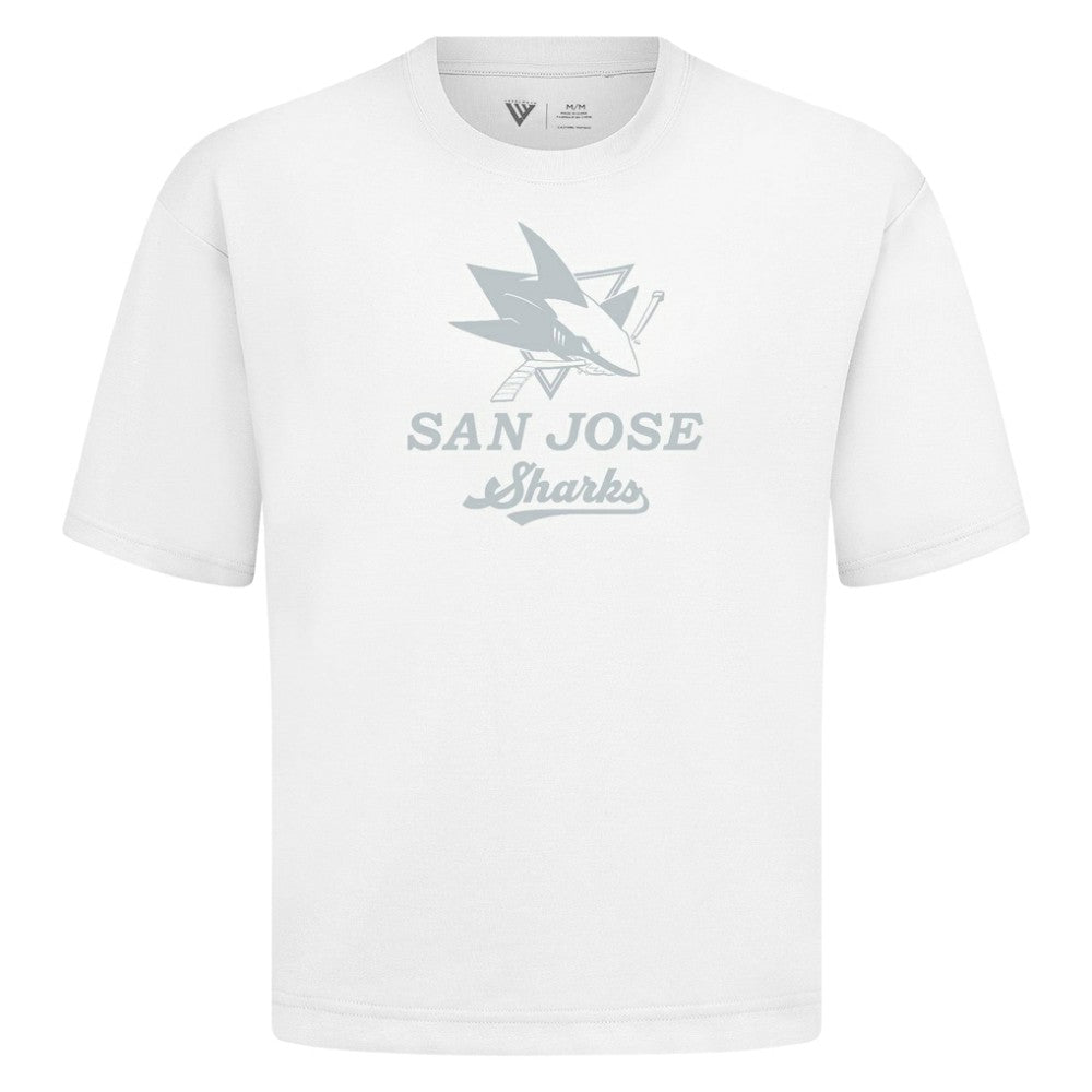 San Jose Sharks Levelwear Shadow Surge Luxe Signature Knit T-Shirt - White - NHL 203614059