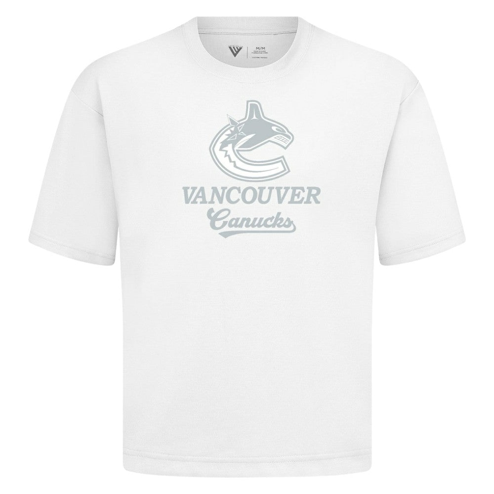 Vancouver Canucks Levelwear Shadow Surge Luxe Signature Knit T-Shirt - White - NHL 203614070