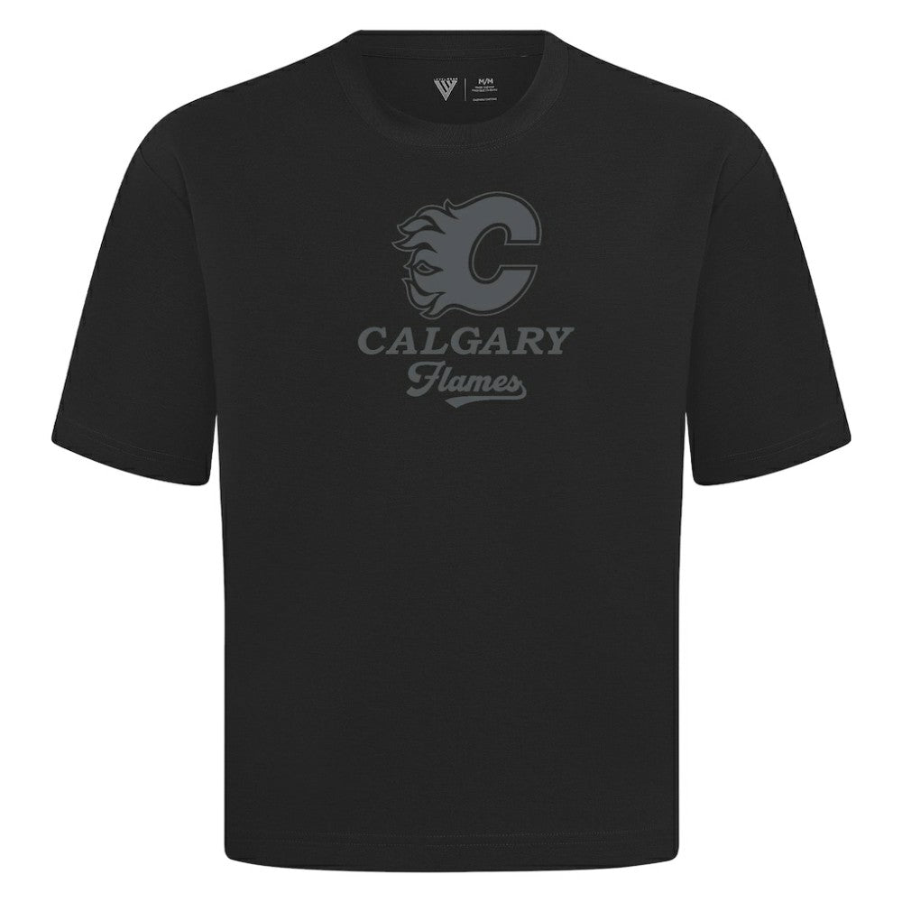Calgary Flames Levelwear Shadow Surge Luxe Signature Knit T-Shirt - Black - NHL 203614072