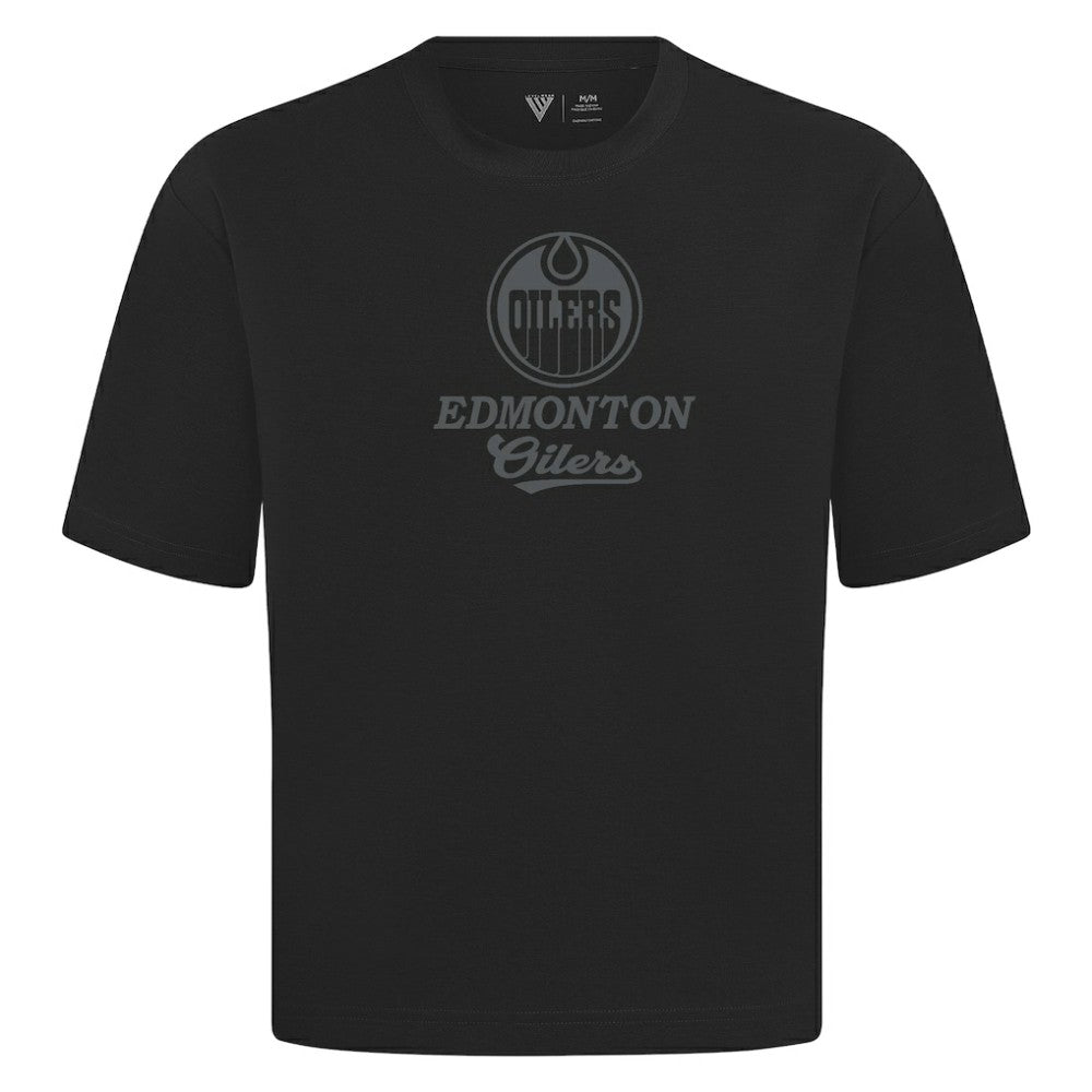 Edmonton Oilers Levelwear Shadow Surge Luxe Signature Knit T-Shirt - Black - NHL 203614104