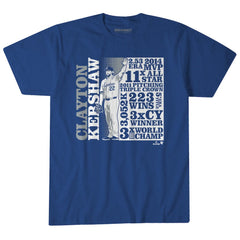 Clayton Kershaw Los Angeles Dodgers BreakingT Unisex GOAT List T-Shirt - Royal - MLB Sale