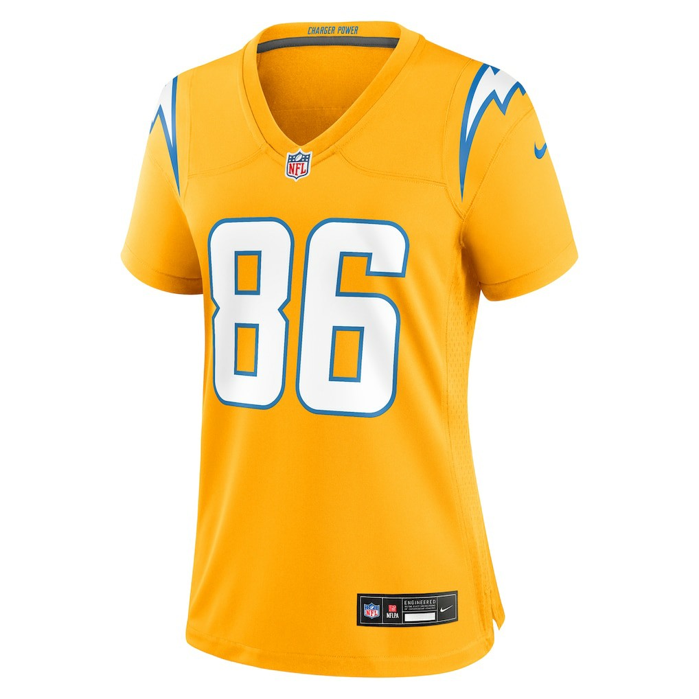 Nike Oronde Gadsden Los Angeles Chargers Women's Alternate Charger Power Game Jersey Gold