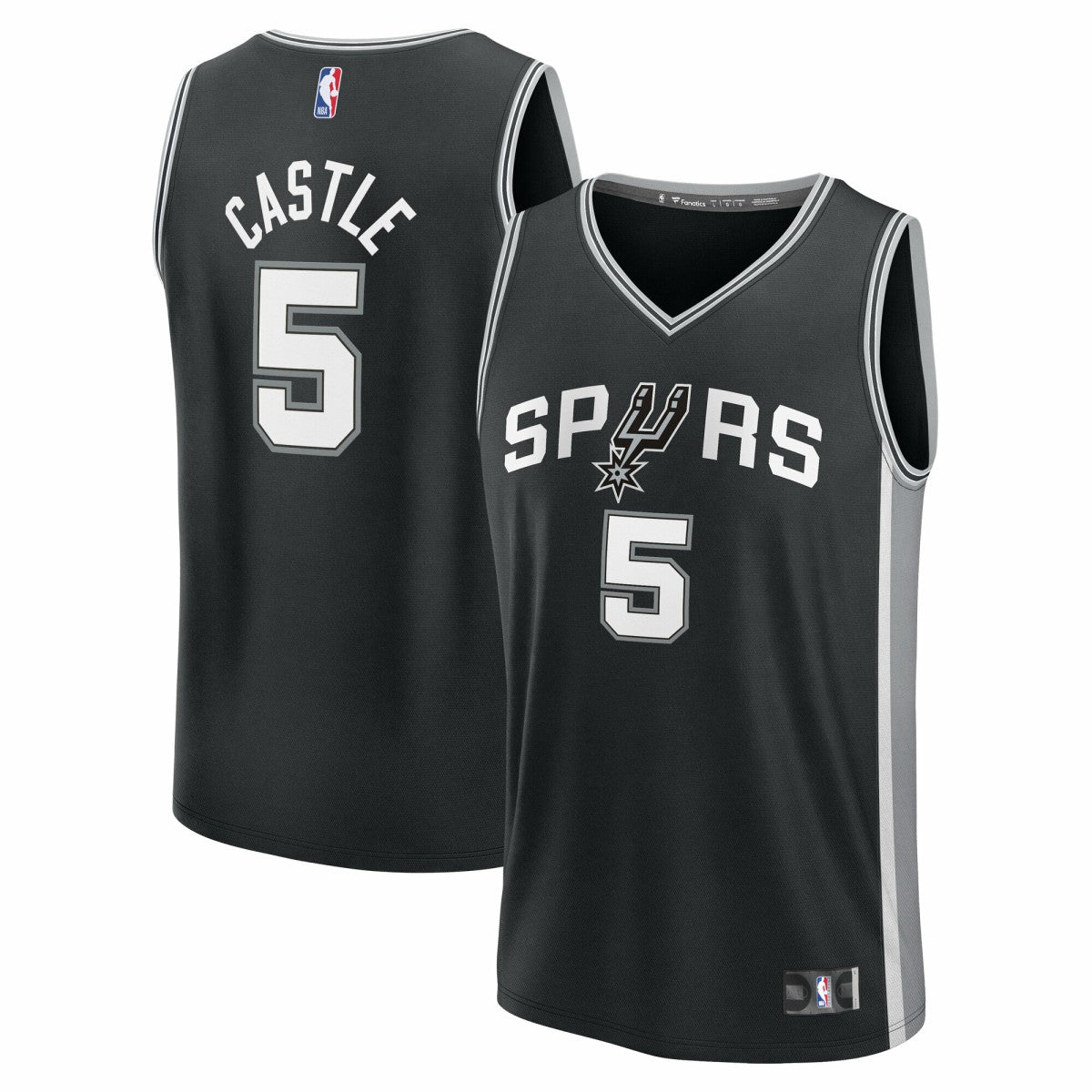 Stephon Castle San Antonio Spurs Fast Break Replica Jersey Black Icon Edition | Fanatics online