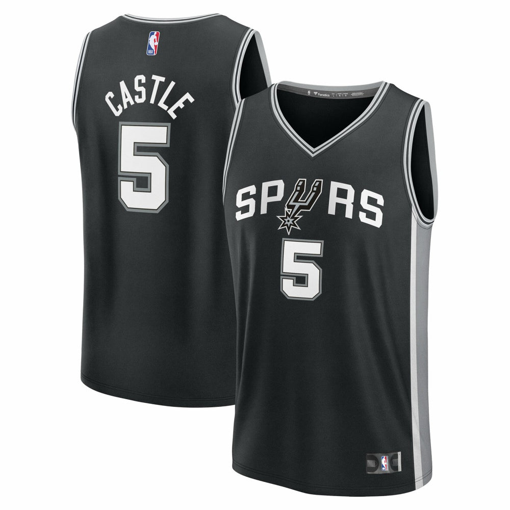 Stephon Castle San Antonio Spurs Fast Break Replica Jersey Black Icon Edition | Fanatics online