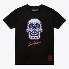 Atlanta Braves Mitchell & Ness Women's Sugar Skull Boxy T-Shirt - Black - Mitchell & Ness Lifestyle