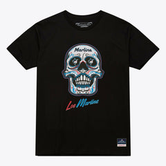 Miami Marlins Mitchell & Ness Women's Sugar Skull Boxy T-Shirt - Black - Mitchell & Ness Sale