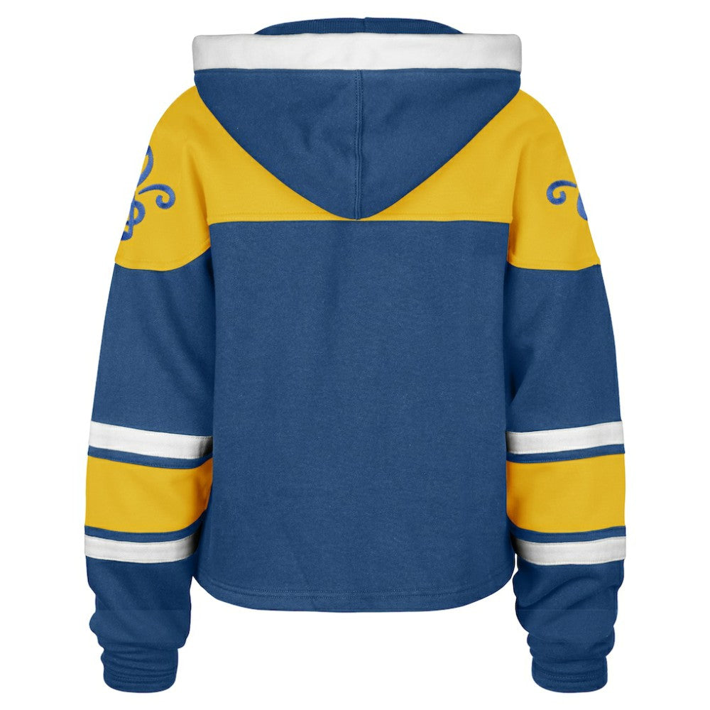St. Louis Blues '47 Women's Cropped Lacer Hoodie - Blue - NHL 203624672