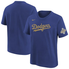 Los Angeles Dodgers Nike Youth 2026 Gold Collection Wordmark T-Shirt - Royal - Nike Sale