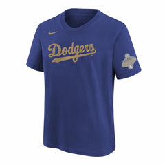 Los Angeles Dodgers Nike Youth 2026 Gold Collection Wordmark T-Shirt - Royal - Nike Sale
