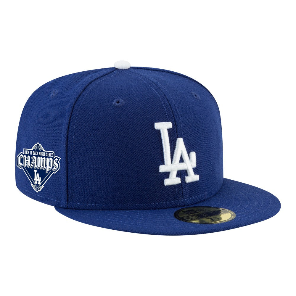 Los Angeles Dodgers New Era Back-to-Back Champions Diamond Side Patch 59FIFTY Fitted Hat - Royal - New Era Sale