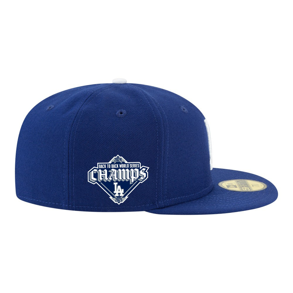 Los Angeles Dodgers New Era Back-to-Back Champions Diamond Side Patch 59FIFTY Fitted Hat - Royal - New Era Sale