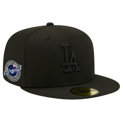 Los Angeles Dodgers New Era 2024/25 Back to Back Champions Circle Side Patch Fitted 59FIFTY Hat - Black - New Era Sale