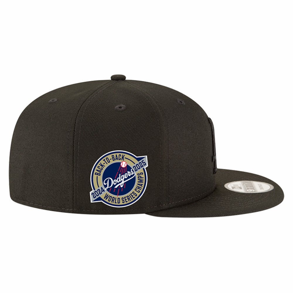 Los Angeles Dodgers New Era 2024/25 Back-to-Back Champions Circle Side Patch 9FIFTY Snapback Hat - Black - New Era on Sale
